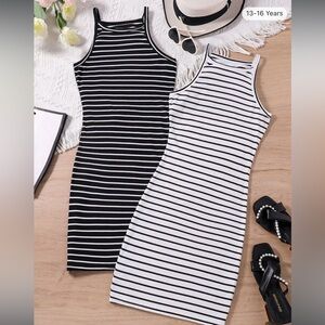 2 Striped Sleeveless Dresses Large